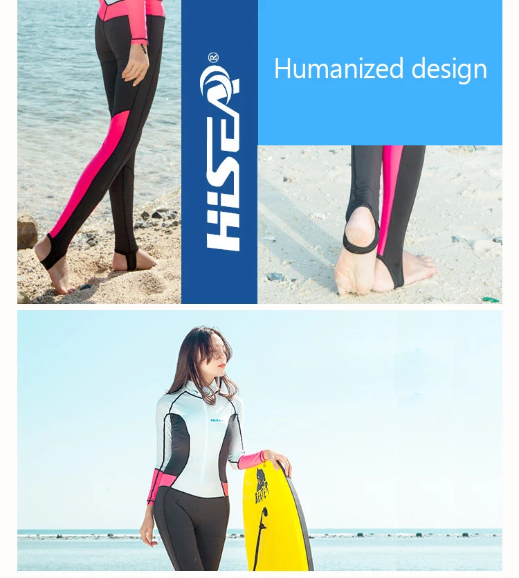 Hisea UV Солнцезащитный Женский костюм для дайвинга цельный гидрокостюм для дайвинга с нагрудной подкладкой нейлоновый костюм для подводного плавания купальник с длинным рукавом