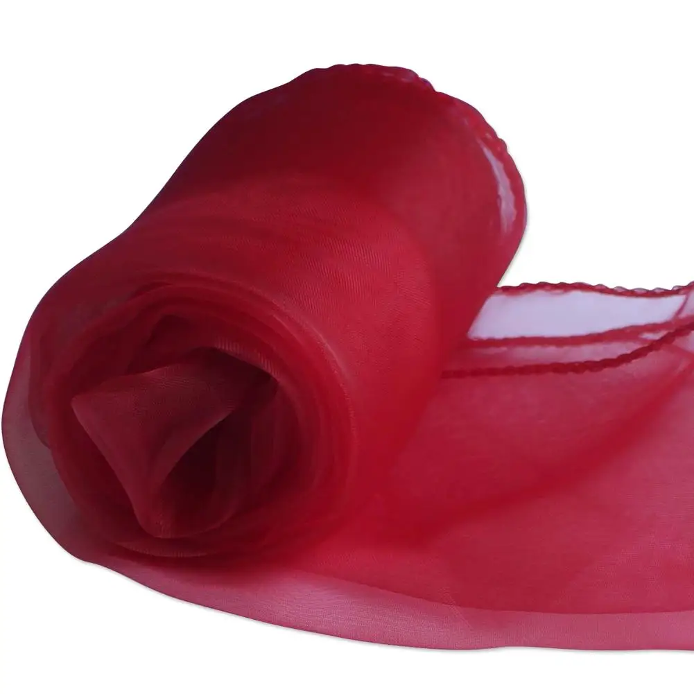 30x275 см мягкие прозрачные тканевые марлевые элементы из органзы, настольные дорожки для свадебной вечеринки, банкета, украшения, принадлежности для стульев, банты - Цвет: Dark Red