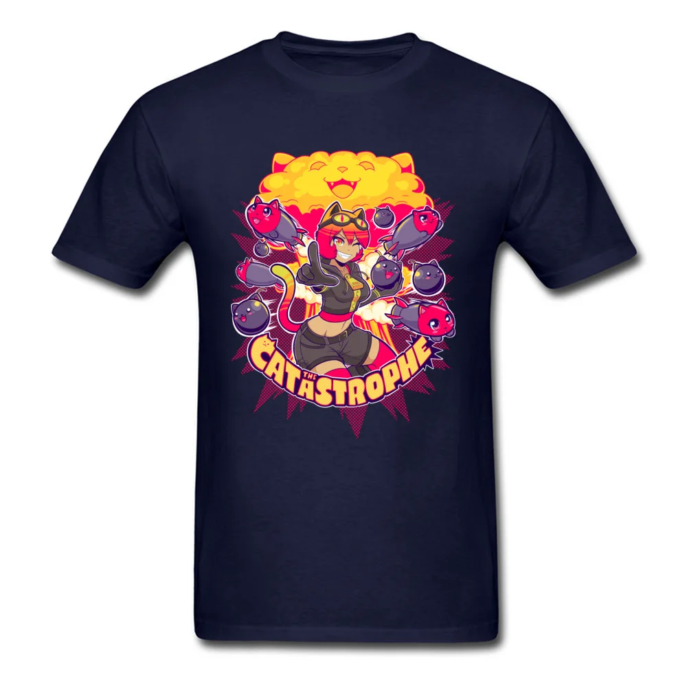 The Catastrophe Fashionable T-Shirt for Men 100% Cotton Thanksgiving Day Tops T Shirt Custom Tshirts Short Sleeve Latest O-Neck The Catastrophe navy