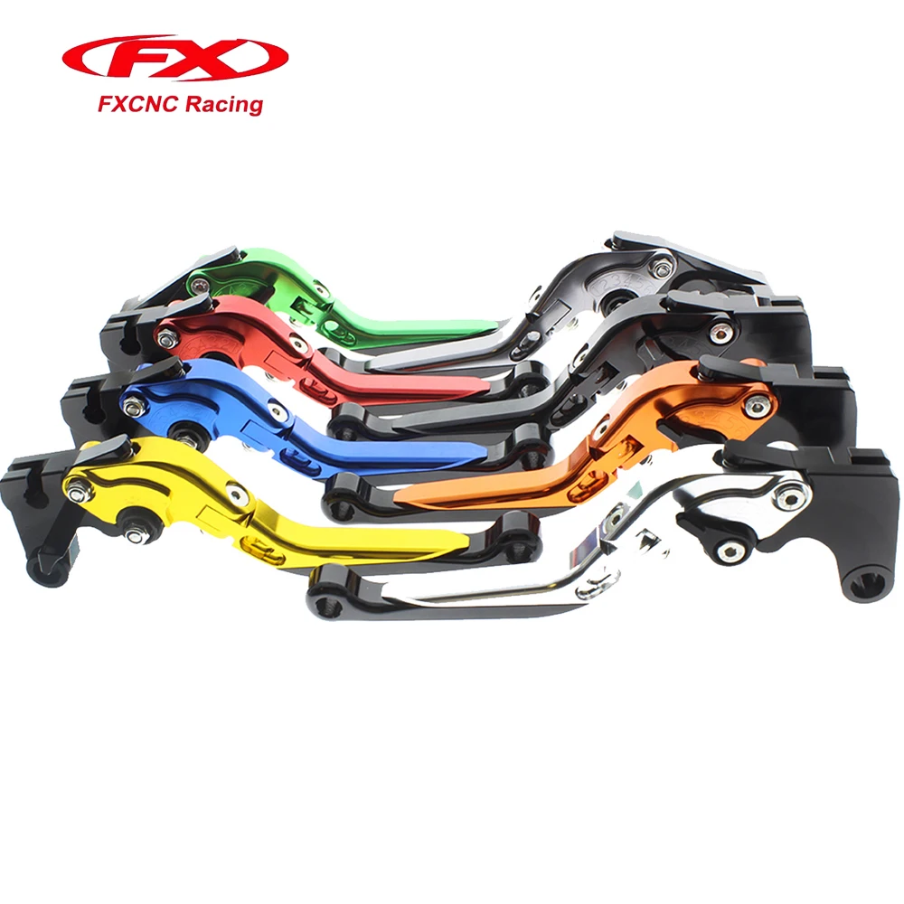 FX CNC Motorcycle Folding Extendable Brake Clutch Levers For KAWASAKI