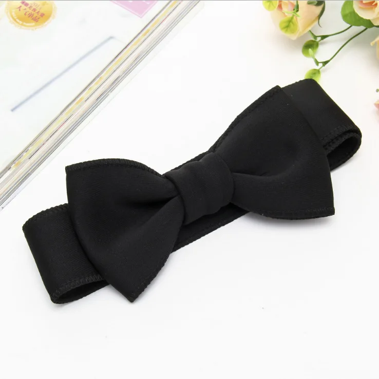 Fashion kids infant child girls head wraps tiara elastic ribbon headband satin big bows headwrap hair bands Accessories For Party (10)