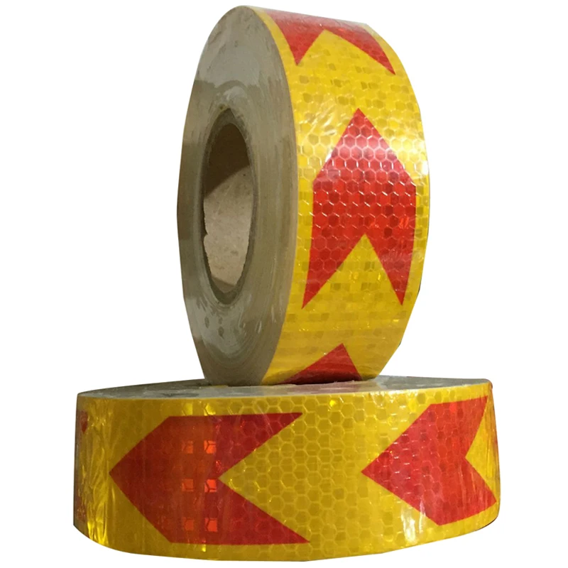 5CM*45M Reflective Strips Safety Warning Sign Tape Body Stickers Red Orange Arrow Lattice Adhesive Wear-resistant Waterproof | Автомобили