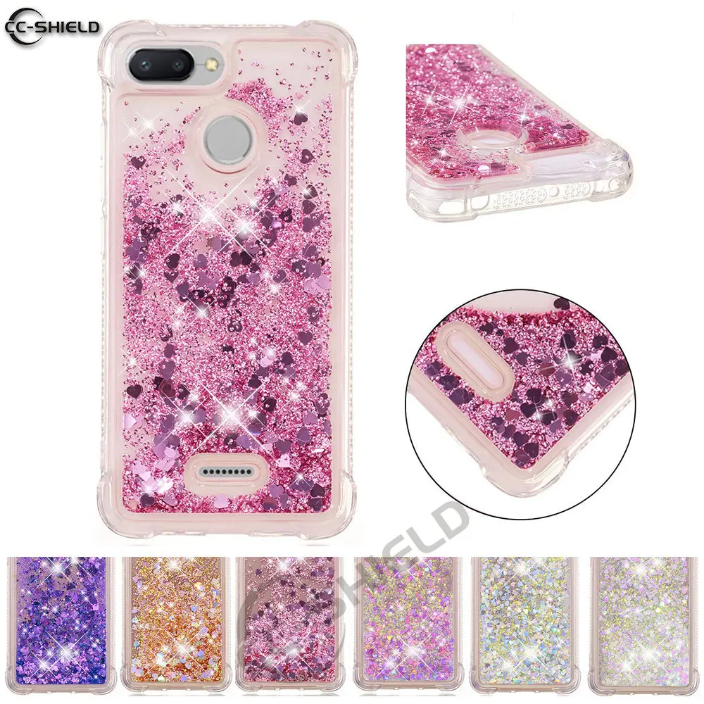 

CCase for Xiaomi Redmi 6 Red mi 6 Redmi6 Dynamic Flow Liquid Flash Crystal Clear Back Cover for Xiaomi Redmi 6A A6 Redmi6A Case