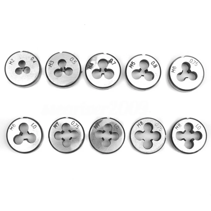 DWZ 110pcs Metric Tap and Die Set Thread Cutting Edge Holder Repair Tool With Case
