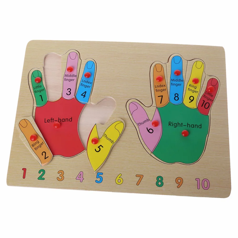 

HBB Baby Finger Cognition Hand Grasp Wooden Jigsaw Puzzle Toy Early Educational Toy