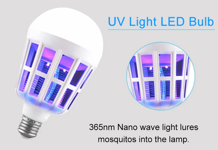 Anti Mosquito Killer Lamps LED Bulb E27 110V 220V 15W Muggen Killer Anti Moustique Electrique Trap Lamp Bug Zapper (4)