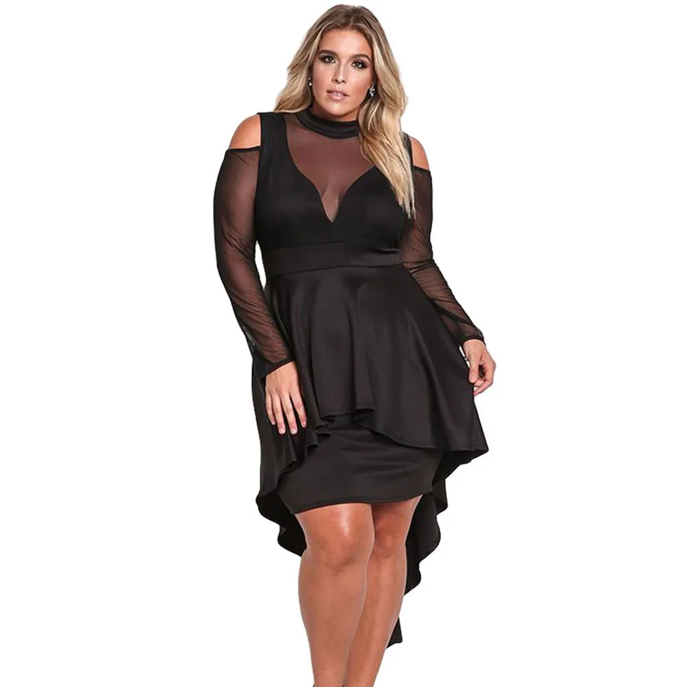 Black-Sheer-Mesh-Trim-Hi-Lo-Peplum-Bodycon-Dress-LC61727-2-23816