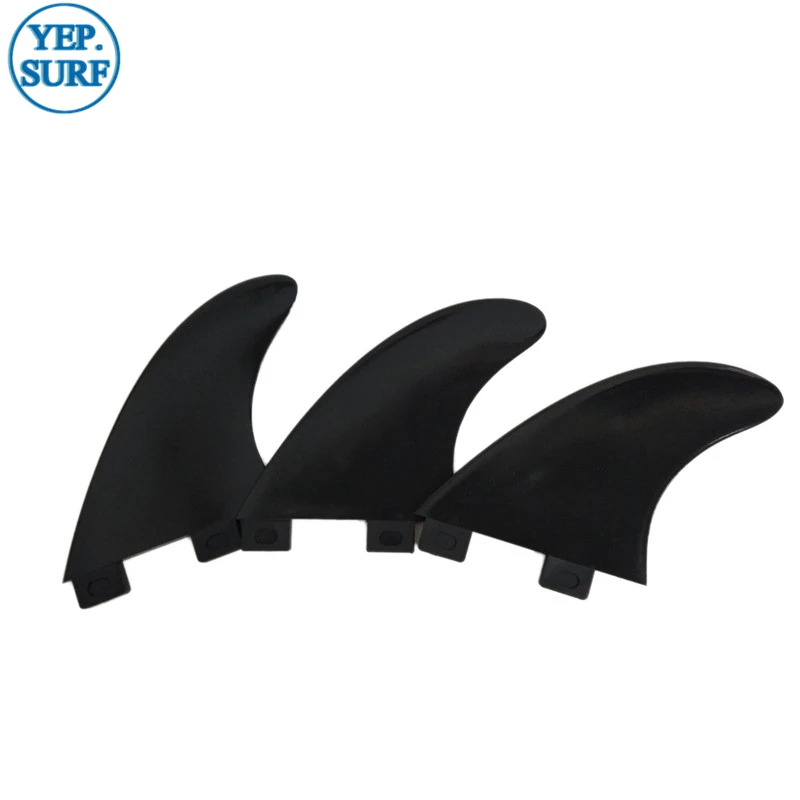 Surfing Plastic Surfboard Douible Tabs Fins Double Tabs GX Black Fin 3 pcs per set