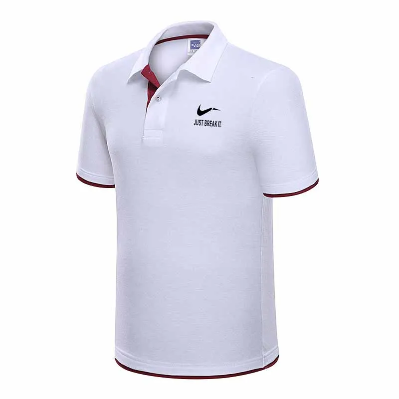 

2019 new pure color printed Polo shirt with short sleeves and lapels fashion Polo shirt brand Polo high-quality men's cottonclo