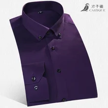 New Arrival Mens Shirts Long Sleeve Cotton Anti Wrinkle Business Shirts Slim Fit Solid Color Male Shirts Men Dress Shirt