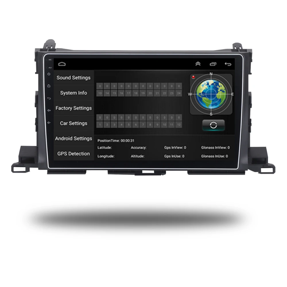 Cheap Android 8.1 Stereo Head Unit for Toyota Highlander Radio Navi GPS Radio Headunit Wifi Free Map Head Device Player GPS Map 10