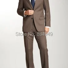 Свадебные костюмы для мужчин темно-коричневый индивидуальный заказ, на заказ шоколадный коричневый костюмы для мужчин, 2 кнопки заостренный лацкан мужской свадебный костюм