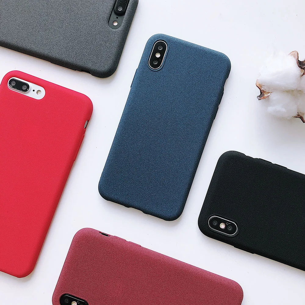 Роскошные мягкие чехлы с текстурой рок-песка для iPhone 7 8 X ударопрочный