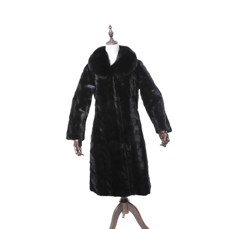 Renard Dames Femmes Manteau 3xl De long topfurmallHiver Trench Col Survêtement Réel Noir Fourrure X 4xl Lf5078 Spliced Manteaux Vison 8vON0wmn
