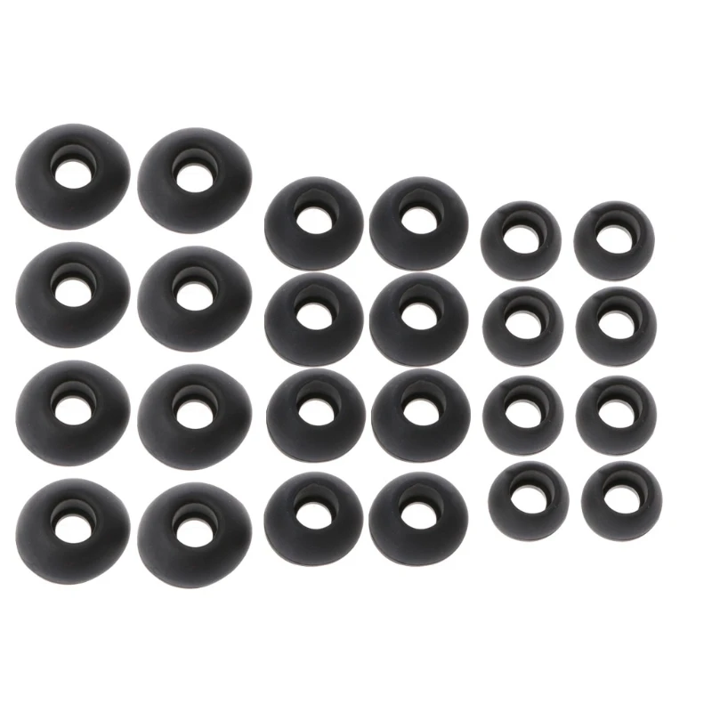 

12 Pairs(S/M/L) Soft Black Silicone Replacement Eartips Earbuds Cushions Ear pads Covers For Earphone Headphone
