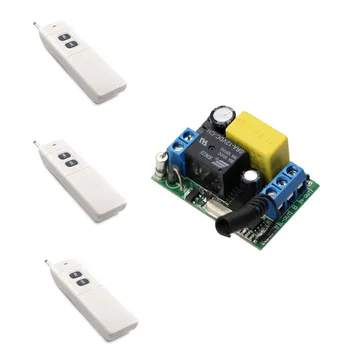 

AC 220V 1 CH 1CH Wireless Relay Remote Control Switch Wireless Remote Power Switch ; Receiver + 3 X Transmitter ; 315/433Mhz