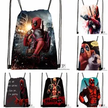 Пользовательские Дэдпул Drawstring сумка-рюкзак милый рюкзак дети сумка(черный назад) 31x40 см#180531-03-28