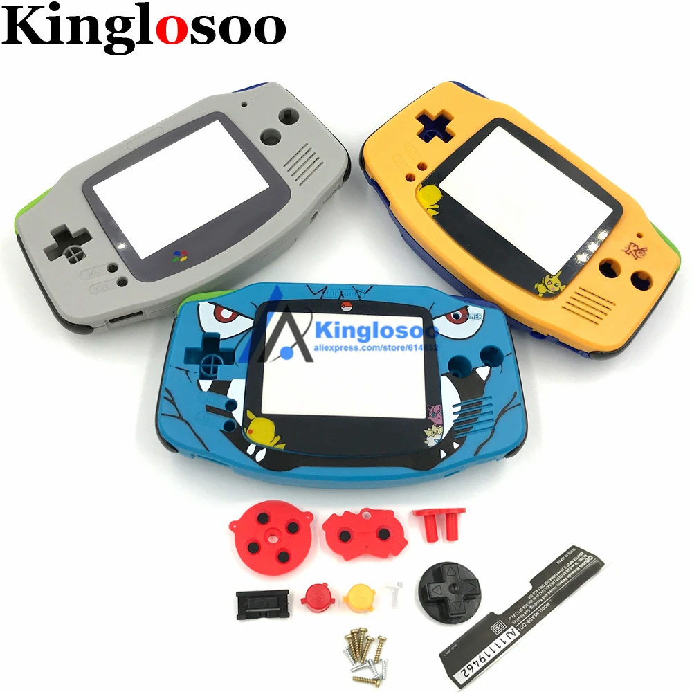 

DIY Full set housing shell cover case w/ conductive rubber pad buttons for Game Boy Advance GBA console