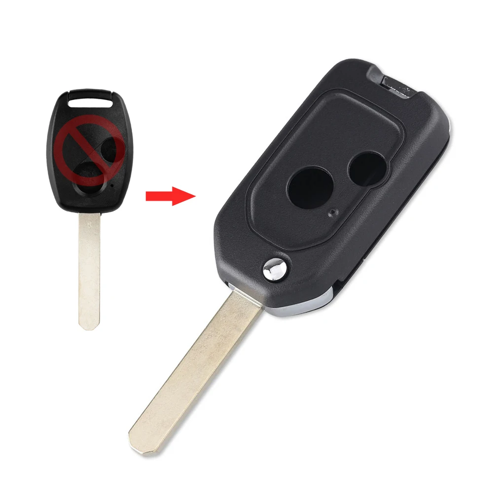 KEYYOU 2/3 Кнопка модифицированный Автомобильный откидной складной чехол для дистанционного ключа для Honda Accord CRV Odyssey CIVIC Pilot Insight чехол для брелока - Количество кнопок: 2 Кнопки