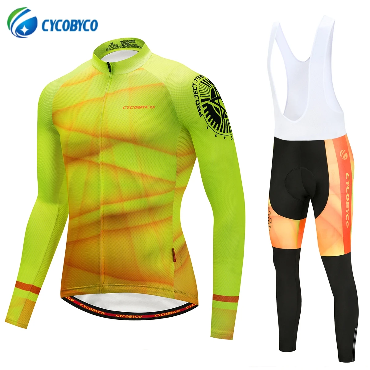 

New Cycobyco Cycling Jersey long Bicycle Cycling Clothing Bike Wear Shirt Maillot Ropa Ciclismo Bib Pants Breathable Fluo