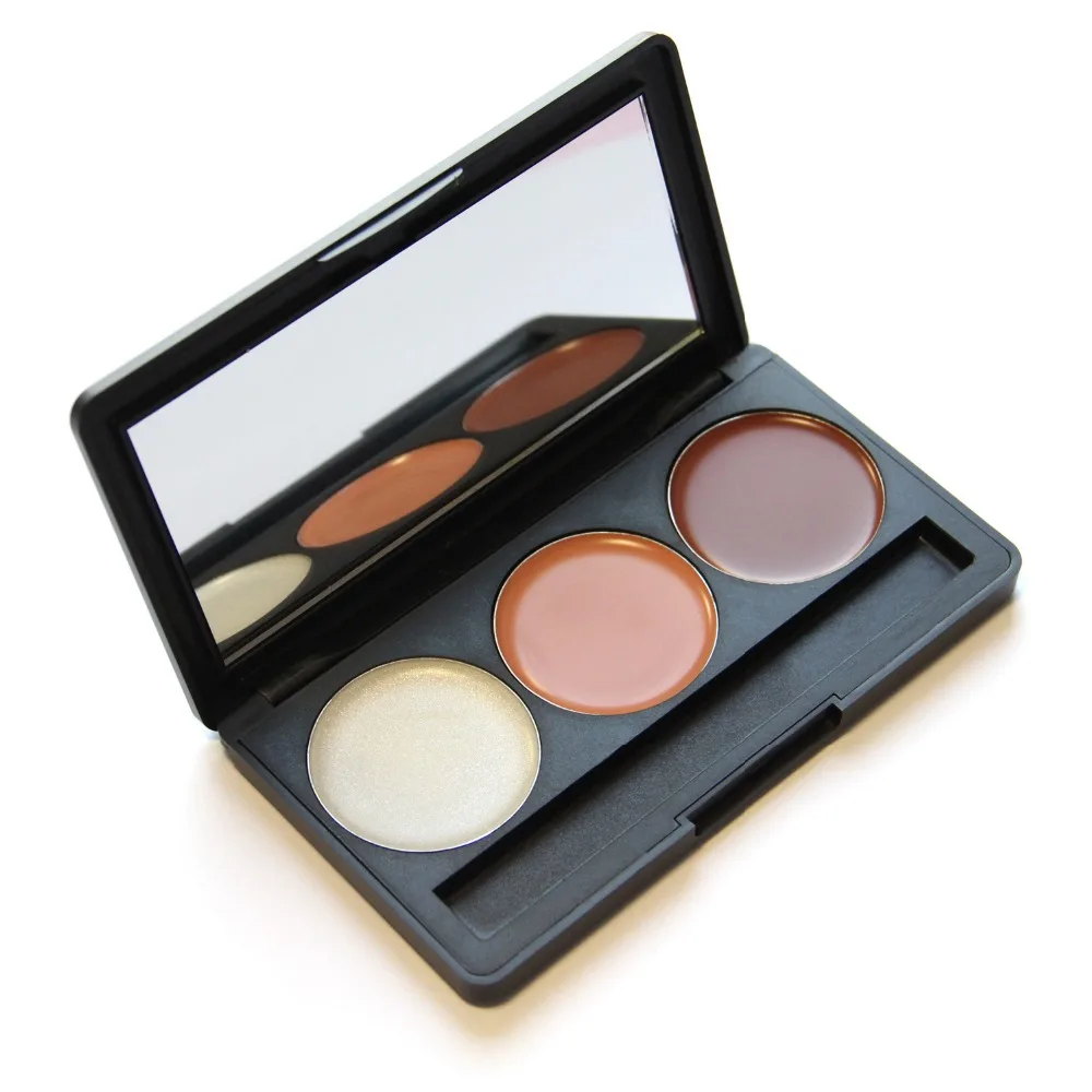 HOT! 3 colors face corrector cream makeup foundation concealer palette