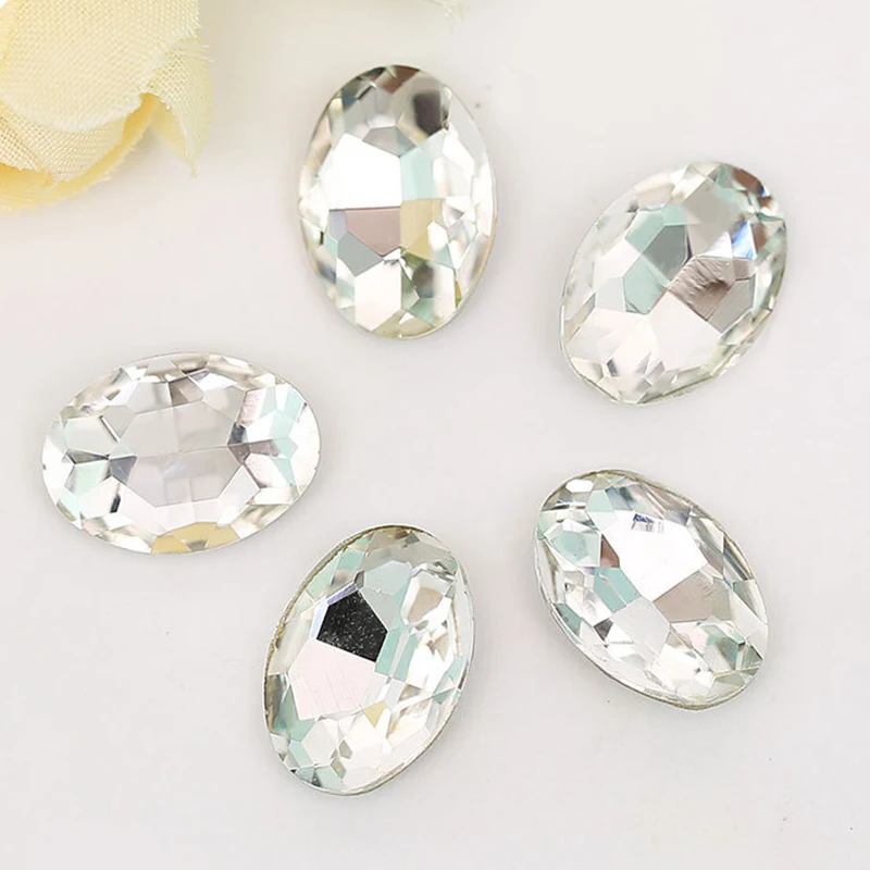 Овальные граненые камни Flatback многоцветные Акриловые стразы для рукоделия
