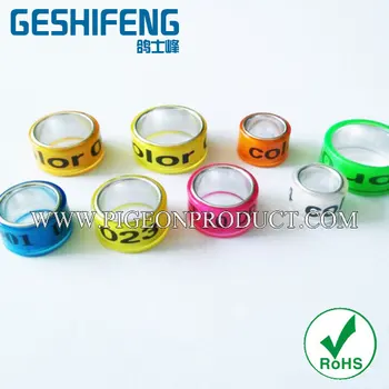 

600pc custom 7MM-14MM free shipping SHORT Aluminium with Plastic Pigeon Ring NEW