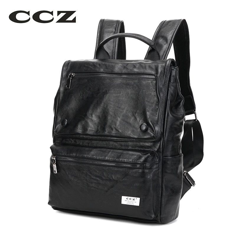 

CCZ Summer New Arrival Preppy Style Backpack PU Leather Rucksack 14 Inch Laptop Computer Bag Fashion Backpack BK8024