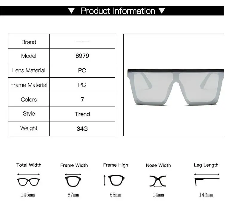 Unisex Fashion 2019 Ladies Square Sunglasses Women Oversized Shades Vintage Brand Designer Silver Mirror Sun Glasses For Female