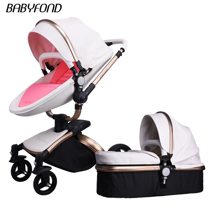 Babyfond Poussette 2 в 1 Детские коляски брендовая коляска розового цвета искусственная