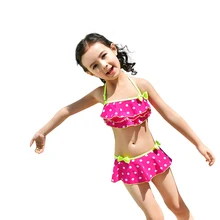 Детская Плавание костюм девушки бикини Двойка Плавание одежда и Плавание Кепки Дети Холтер Плавание ming костюм девушка пляж детская Плавание костюм ребенок бикини