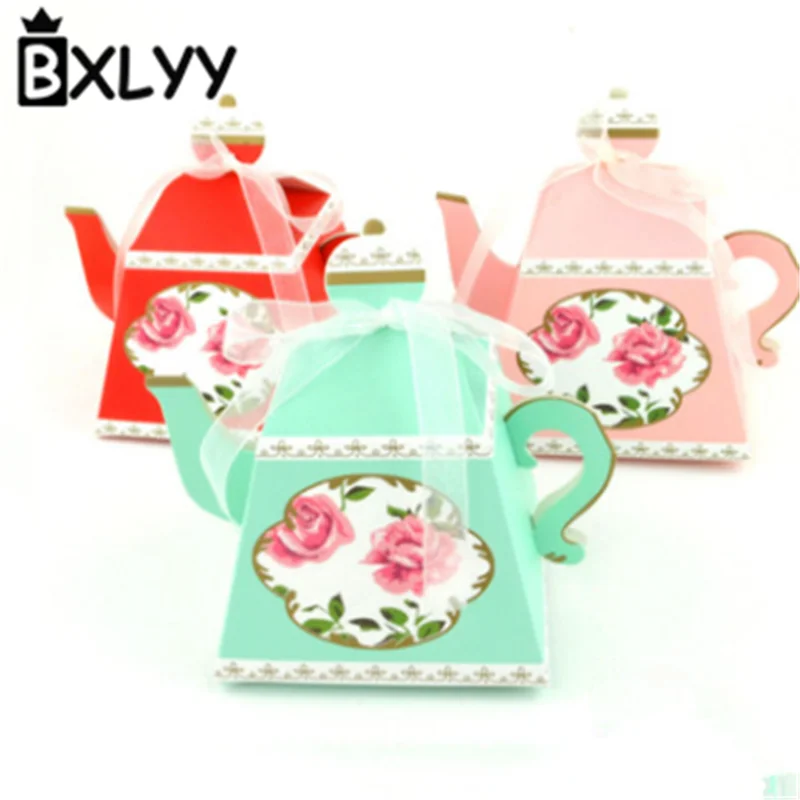 

BXLYY Teapot Foldable Candy Box 5pc wedding gifts for guests christmas decorations for home gift box unicorn party Supplies.8z