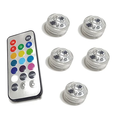 1light 5remote IP68 Водонепроницаемый на батарейках Многоцветный погружной светодиодный подводный свет для ваза для чая аквариум Свадебная вечеринка Декор огни - Испускаемый цвет: 1light 5remote