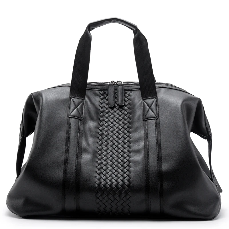 

Men's High-capacity leather handbag Business Travel luggage BagsLeather Woven duffel bag Large Capacity Bags Casual