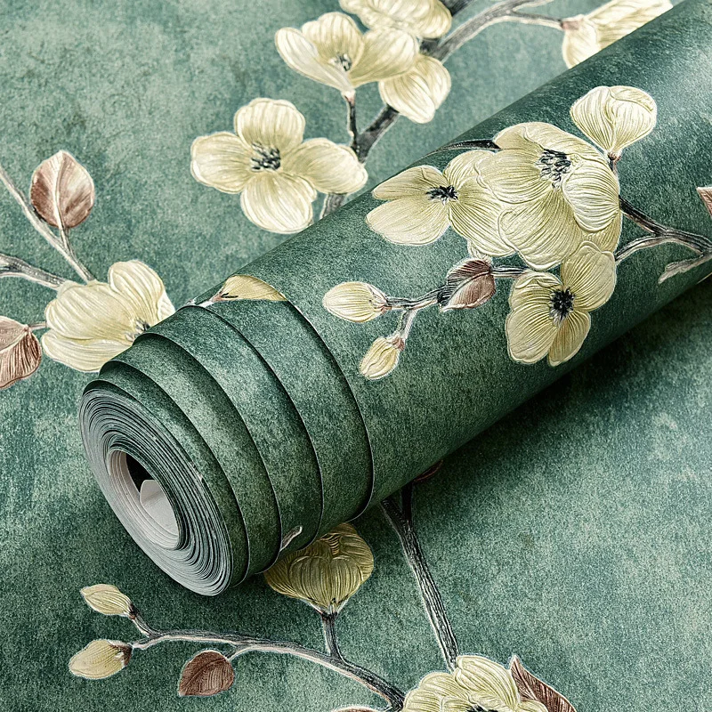 

Retro American pastoral style wallpaper Non-woven fabric 3D bedroom living room A B Version match TV background wallsticker