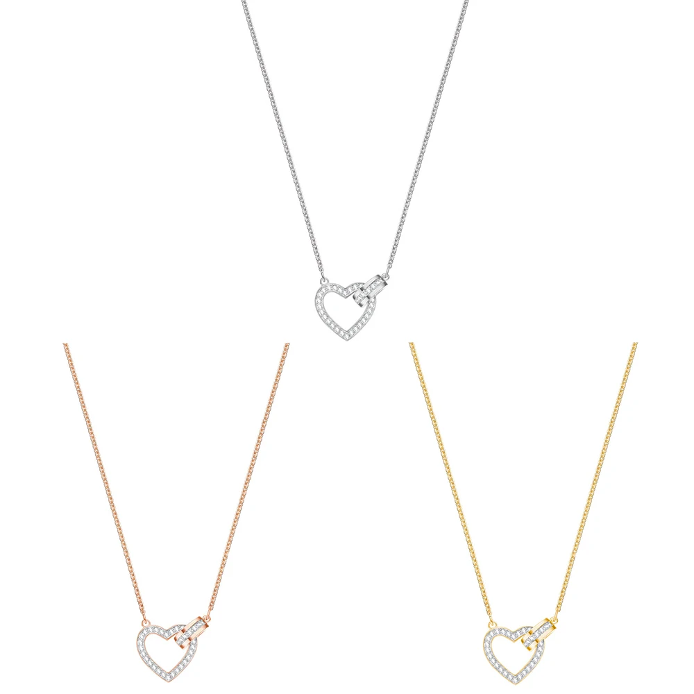 

SWA RO 19 Years New Lovely Heart-Shaped Lady Clavicle Necklace Valentine's Day Original Women's Accessories Fashion Gifts