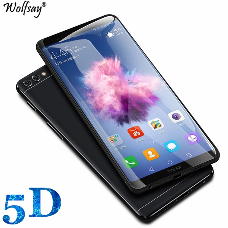 

1PCS 5D Curved Screen Protector For Huawei P Smart 2018 Tempered Glass For Huawei P Smart 2018 Anti-Scratch Full Cover Edge Film
