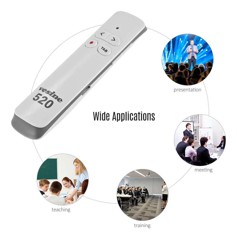 Vesine 520 2.4 جيجا هرتز أقلام الليزر باور بوينت مقدم لاسلكي ppt الفرس الوجه القلم 50 متر التحكم عن للمدرسة والدتك اجتماع Vesine 520 2.4 جيجا هرتز أقلام الليزر باور بوينت مقدم لاسلكي ppt الفرس الوجه القلم 50 متر التحكم عن للمدرسة والدتك اجتماع