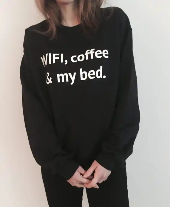 Свитшот Sugarbaby с Wi Fi и надписью my bed|Женские толстовки свитшоты| |