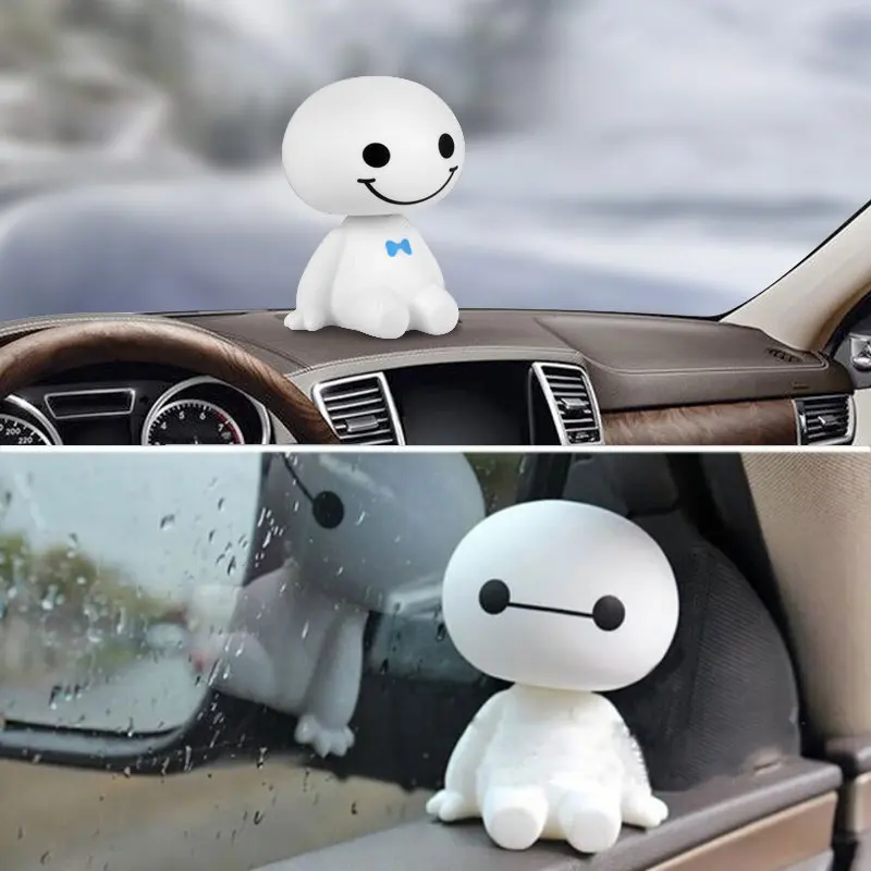 Мультяшный пластиковый робот Baymax Вибрирующая голова фигура Автомобильные