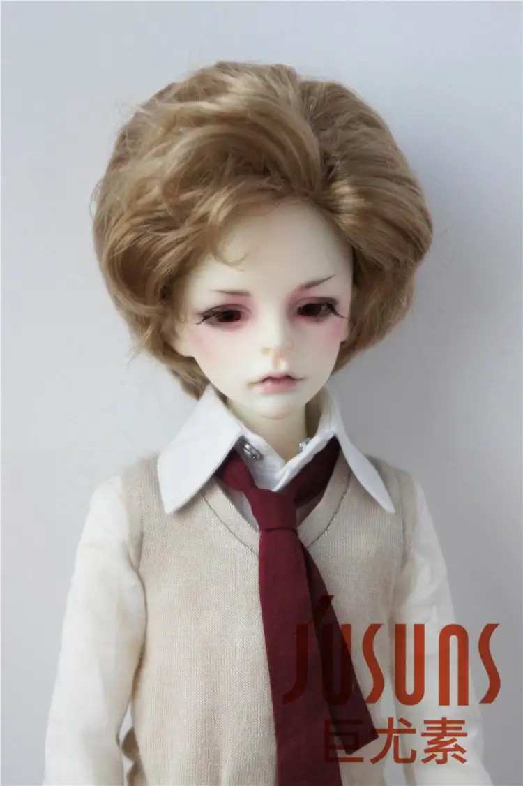 7-8inch Brown JD209 1/6 1/4 YOSD MSD Мода Природа мальчишеский bjd синтетический мохеровый парик Размер 6-7 дюймов 7-8 дюймов волосы куклы аксессуары - Цвет: 7-8inch Brown