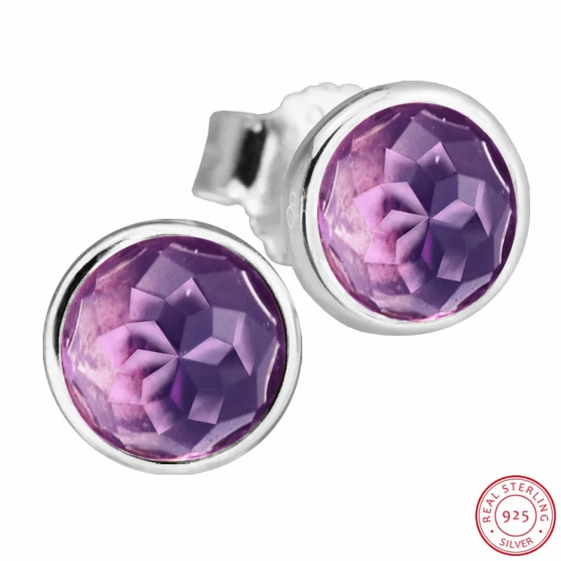 Женские серьги гвоздики в виде капель аметиста серебро 925 пробы|stud earrings|earrings