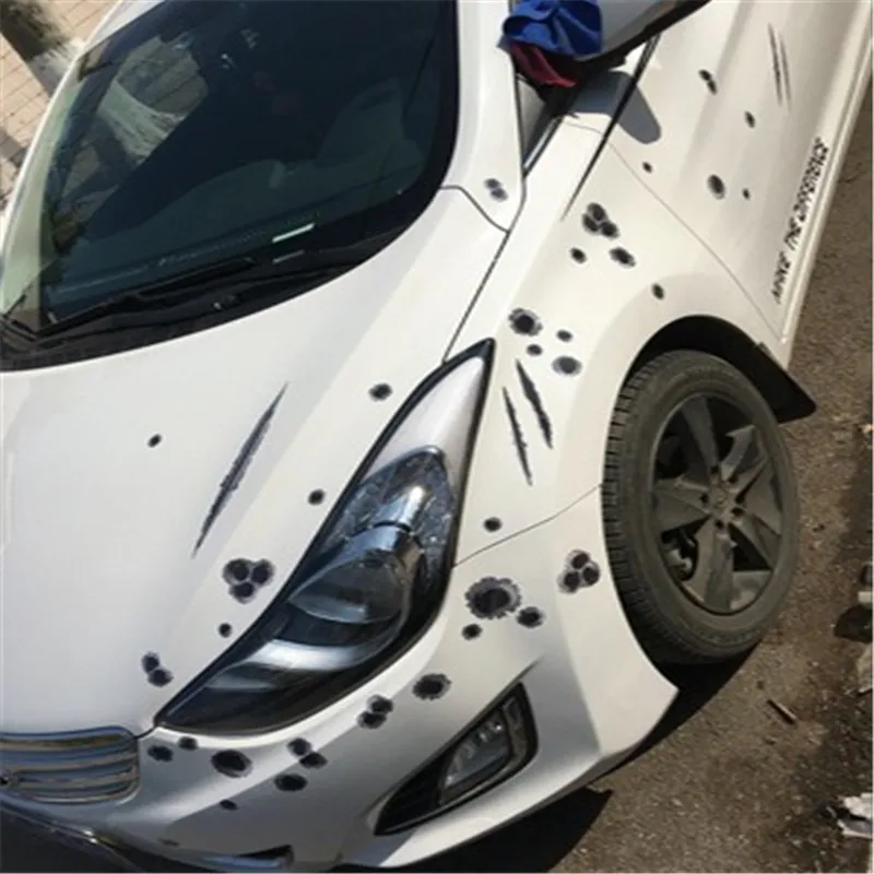 10PCS 3D Bullet Hole Car Stickers Styling Accessories Motorcycle Sticker Decals Auto Body Cooling DIY Self Adhesive | Автомобили и