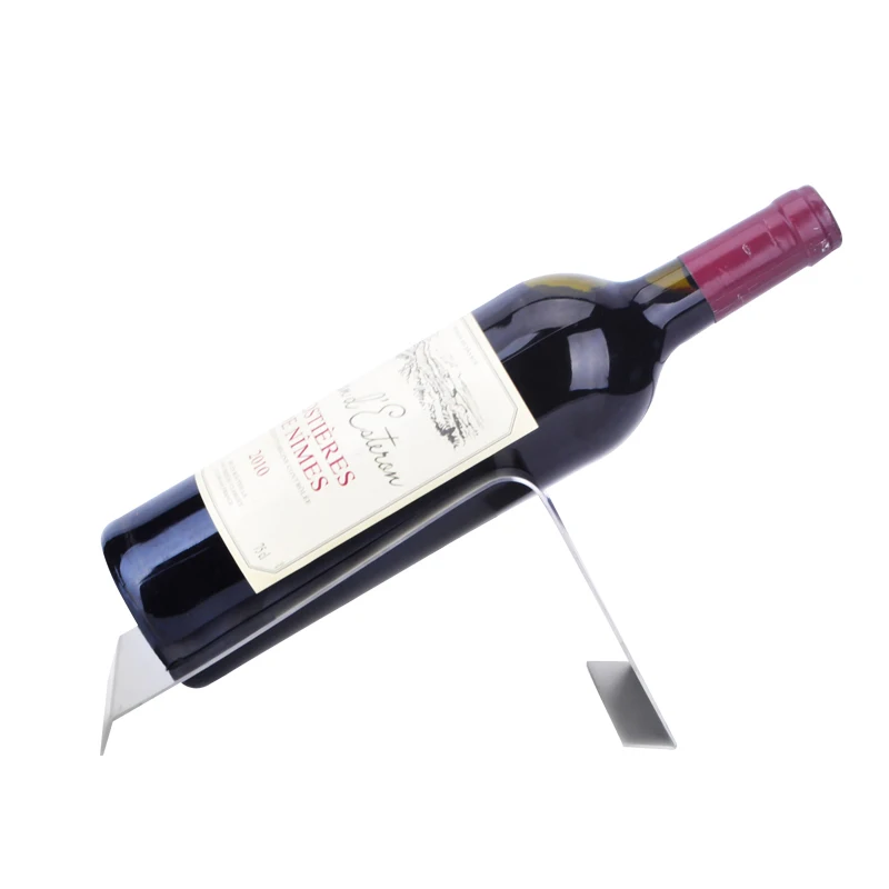 

Stainless Steel Wine Rack Right Angle Single Bottle Holder Display Stand Bar Home Tools