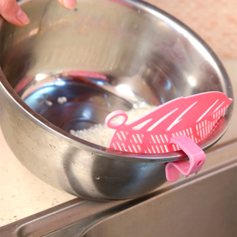 

1PC Durable Clean Leaf Shape Rice Wash Sieve Beans Peas Cleaning Gadget Kitchen Clips Tools