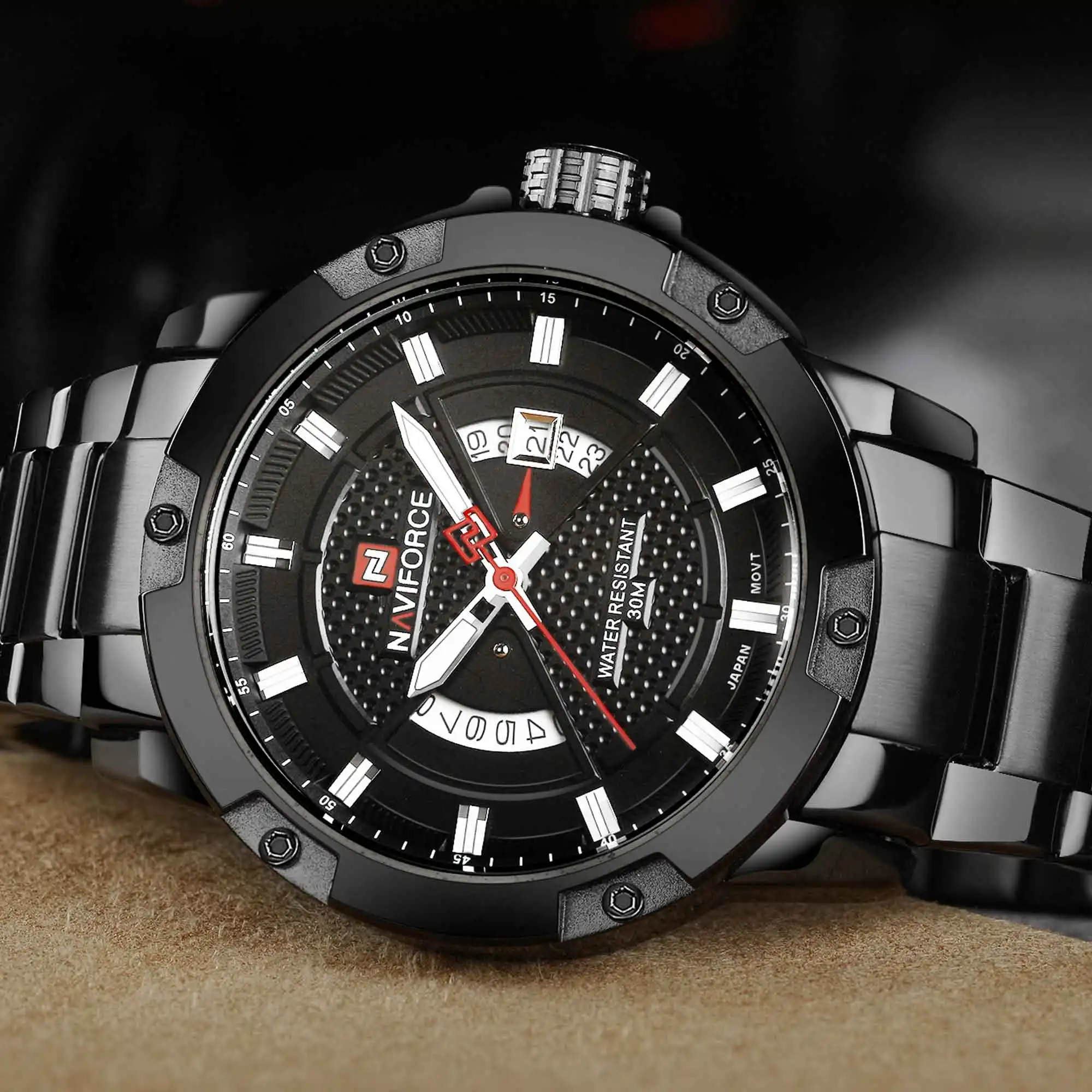 Men Watches Top Luxury Brand NAVIFORCE Men Full Steel Watches Quartz Watch Analog Waterproof Sports