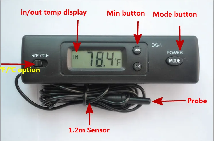 Термометр автоматический двойной измеритель температуры внутри и снаружи дисплей, цифровой ЖК-дисплей измеритель температуры электронные автомобильные часы с зондом