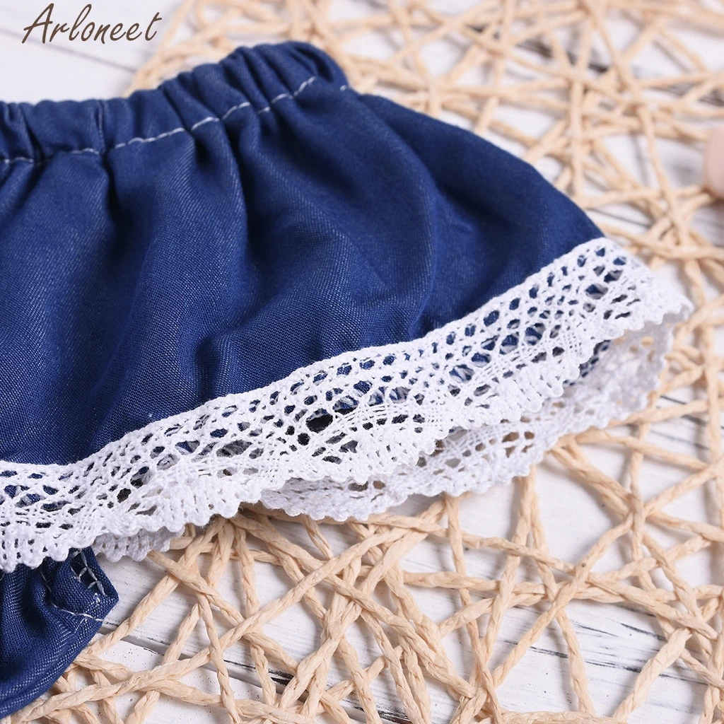 ARLONEET новорожденные младенцы девочки однотонные кружевные банты с оборками