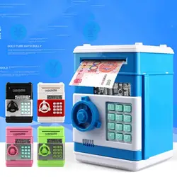 Дети мультфильм электронных денег безопасности банка копилка мини атм пароль для монет, денег Копилка Smart голос игрушки
