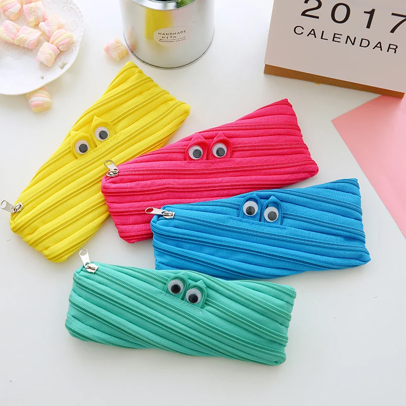 

Children's Day Creative Stationery Simple Cute Pencils Small Monster Zipper Storage Bag One Zipper Men's and Women's Handbags